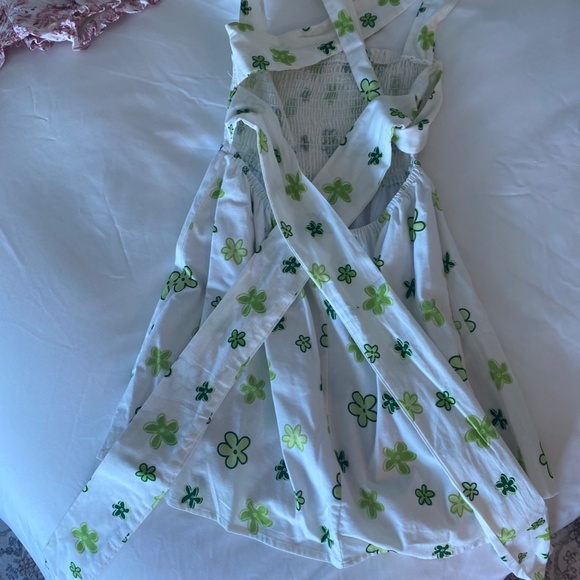 Peppermayo Linen Mini Dress, Color: Green Wild Poppies, Size: 8 - Picture 5 of 8